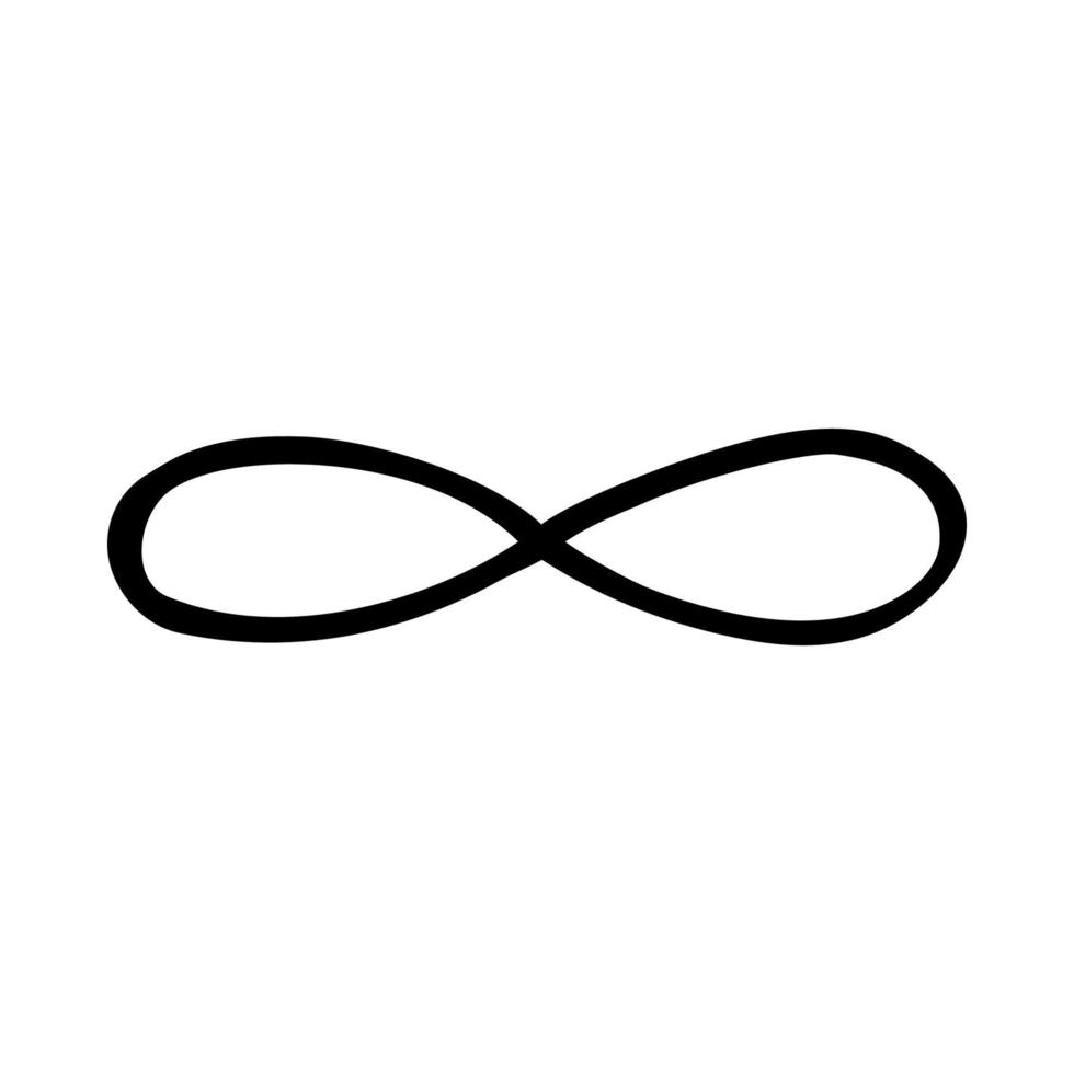 Infinity symbol doodle icon vector