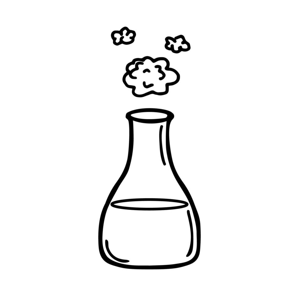 Flask with steam vector