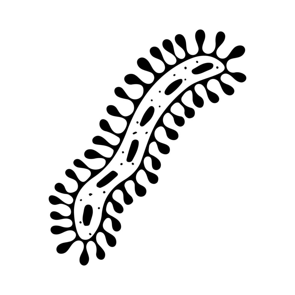 Bacterium. Microorganism doodle icon vector
