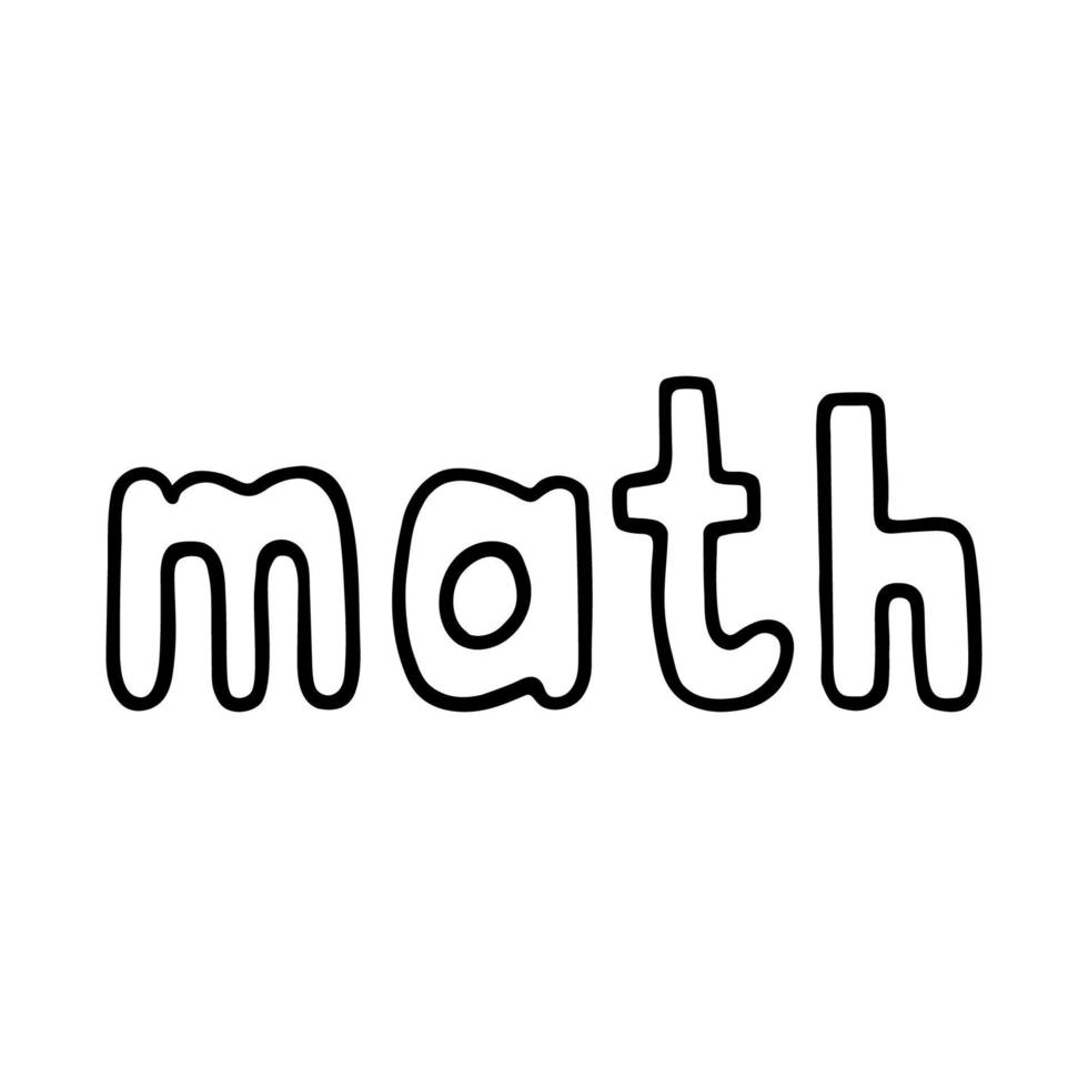 Word math doodle icon vector