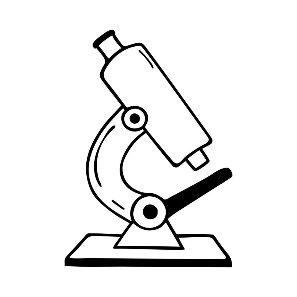 microscope doodle icon vector