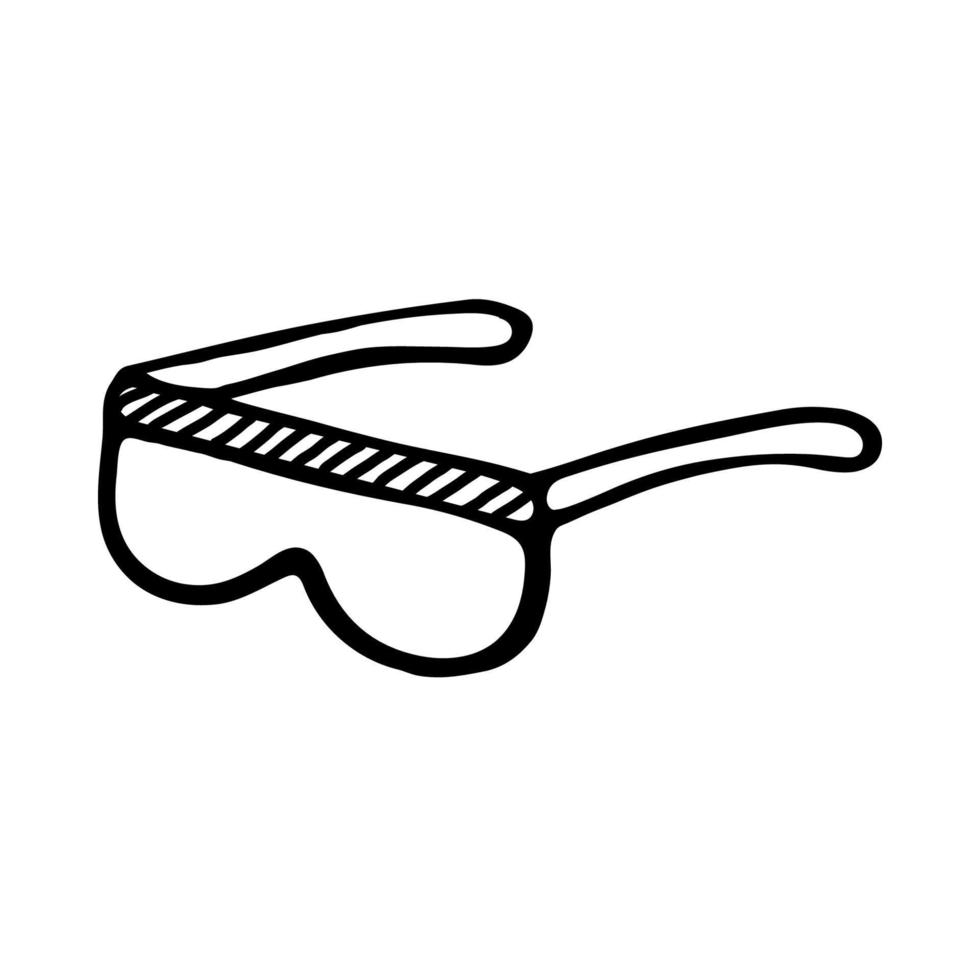 Protective glasses doodle icon vector