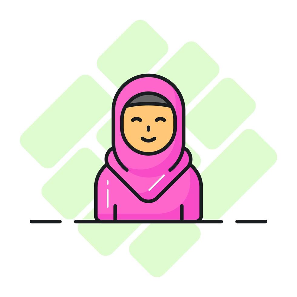 Girl wearing hijab showing concept of muslim girl icons vector