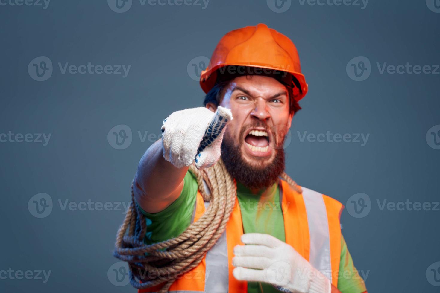 gritando hombre recortado ver de naranja difícil sombrero emoción profesional foto