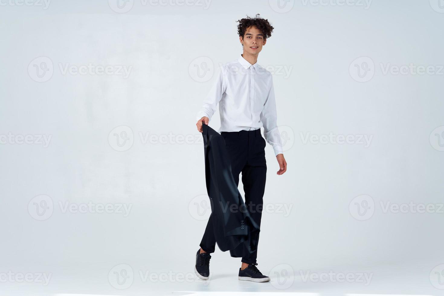business man jacket studio light background fashion executive photo