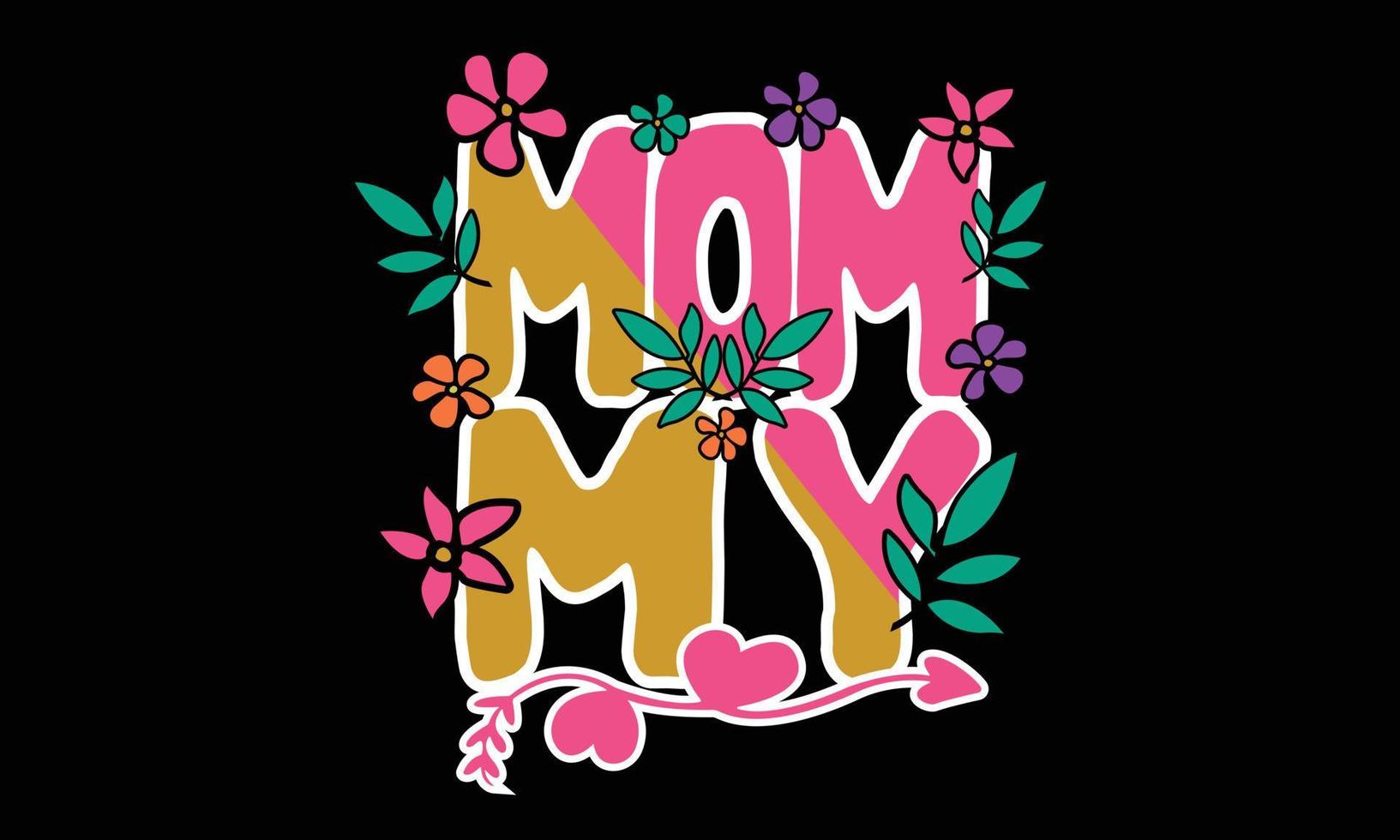 Happy Mothers day, Girls Mom, Retro Wavy SVG t-shirt Design. vector