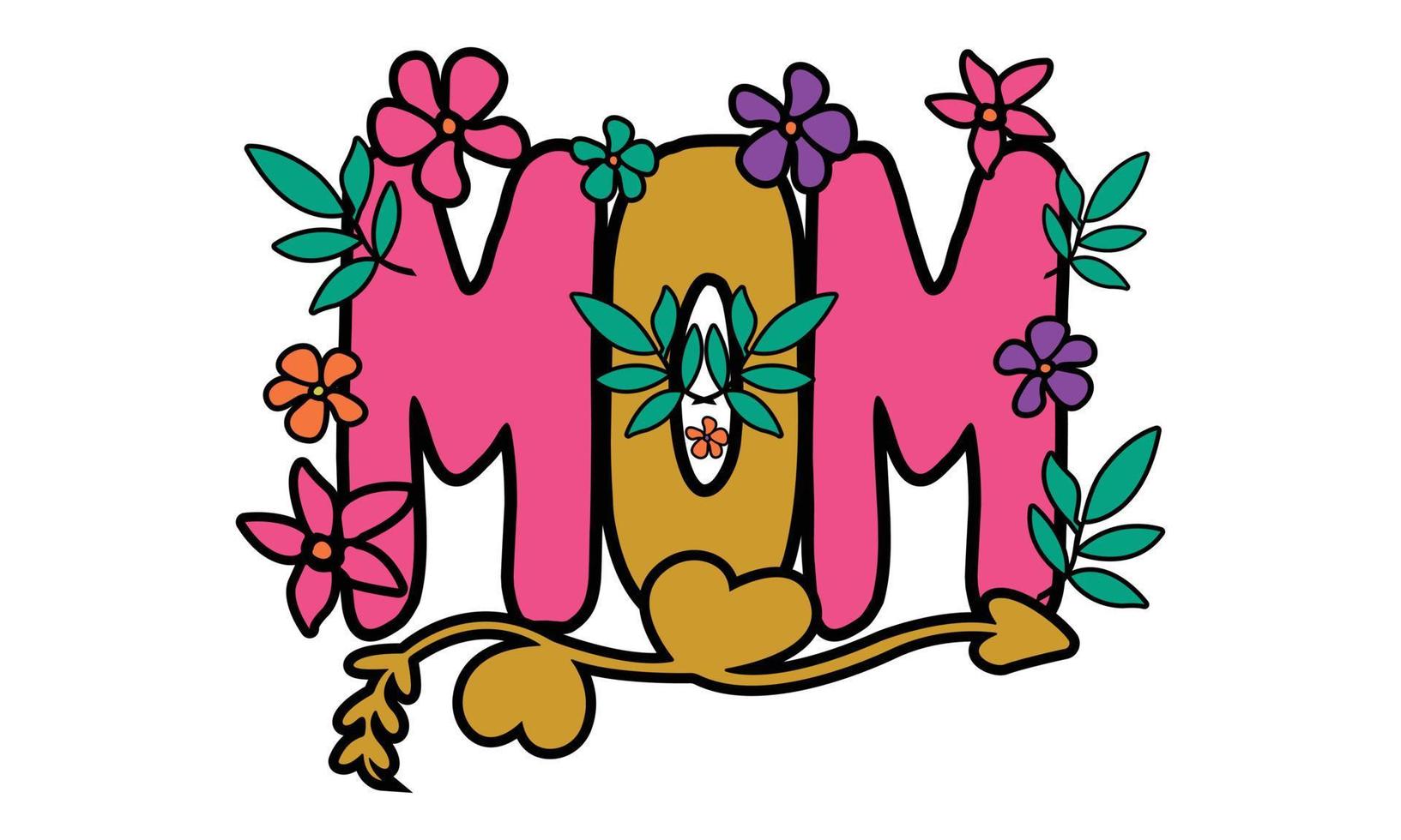 contento madres día, muchachas mamá, retro ondulado svg camiseta diseño. vector