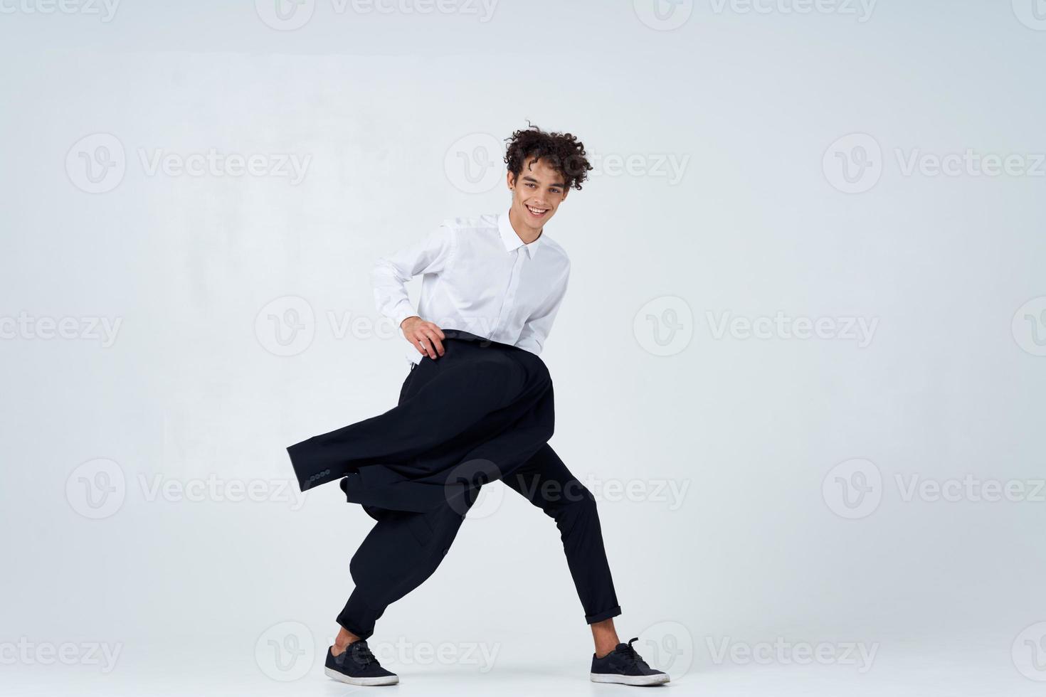 man in suit posing fashion self confidence business photo