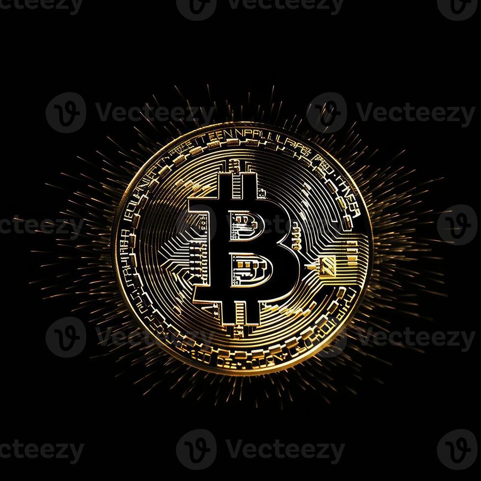 Cryptocurrency bitcoin the future coin. Created with . photo