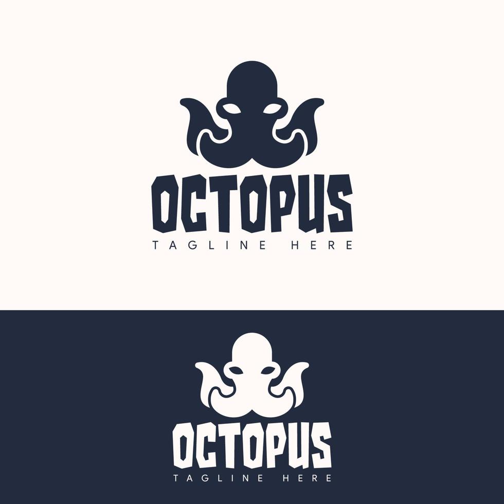 elegant simple octopus squid logo template vector
