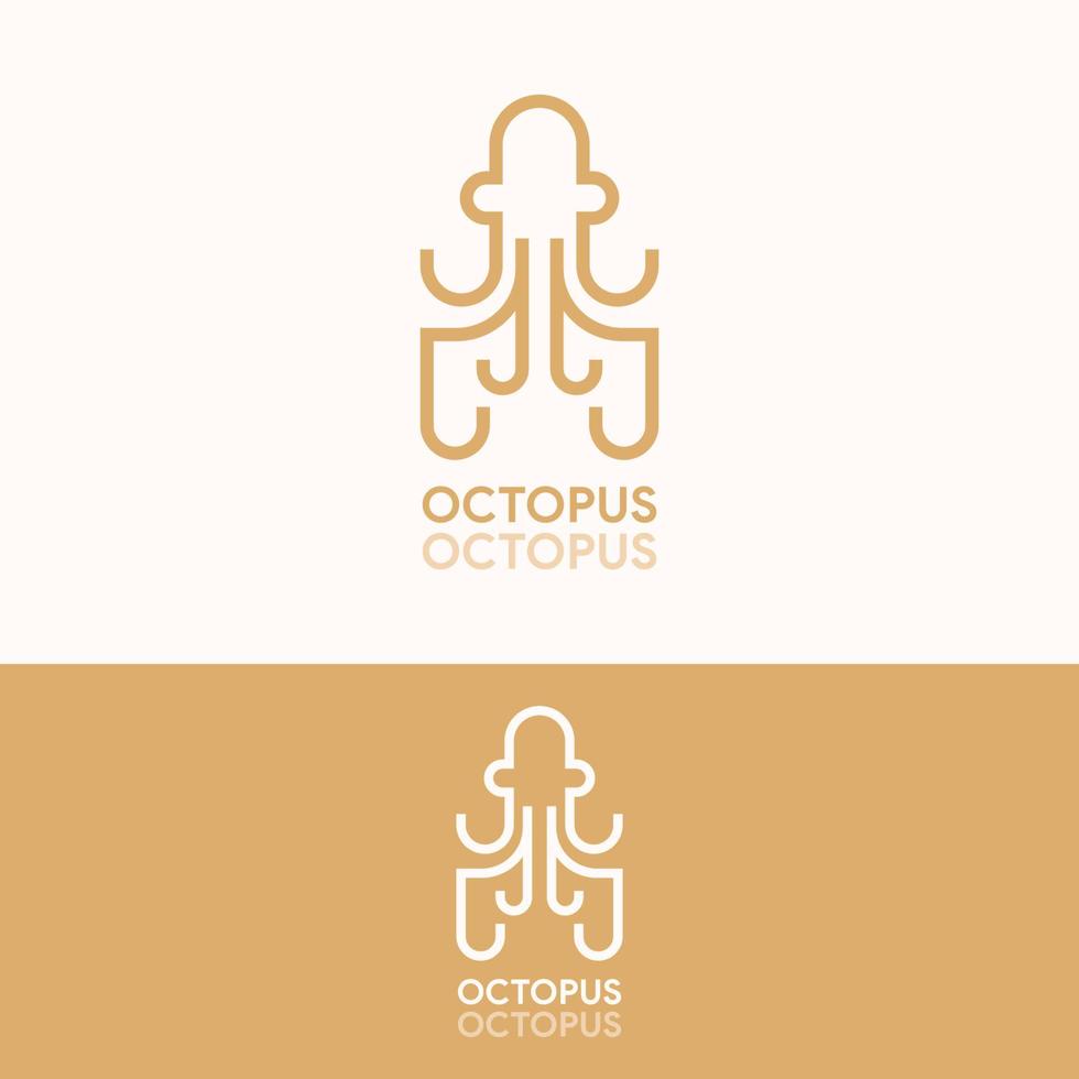 elegant simple octopus squid logo template vector