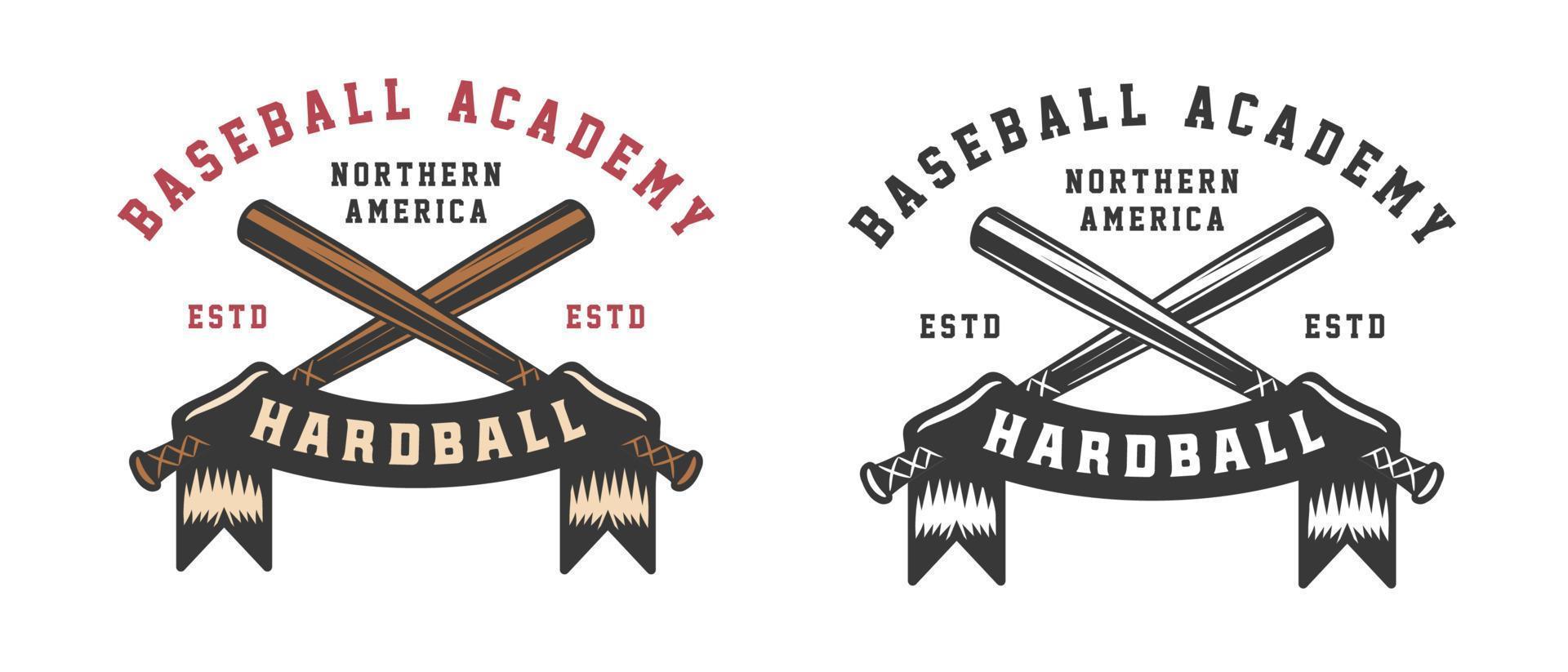 Vintage retro baseball sport emblem, logo, badge, label. mark, poster or print. Monochrome Graphic Art. Vector Illustration.