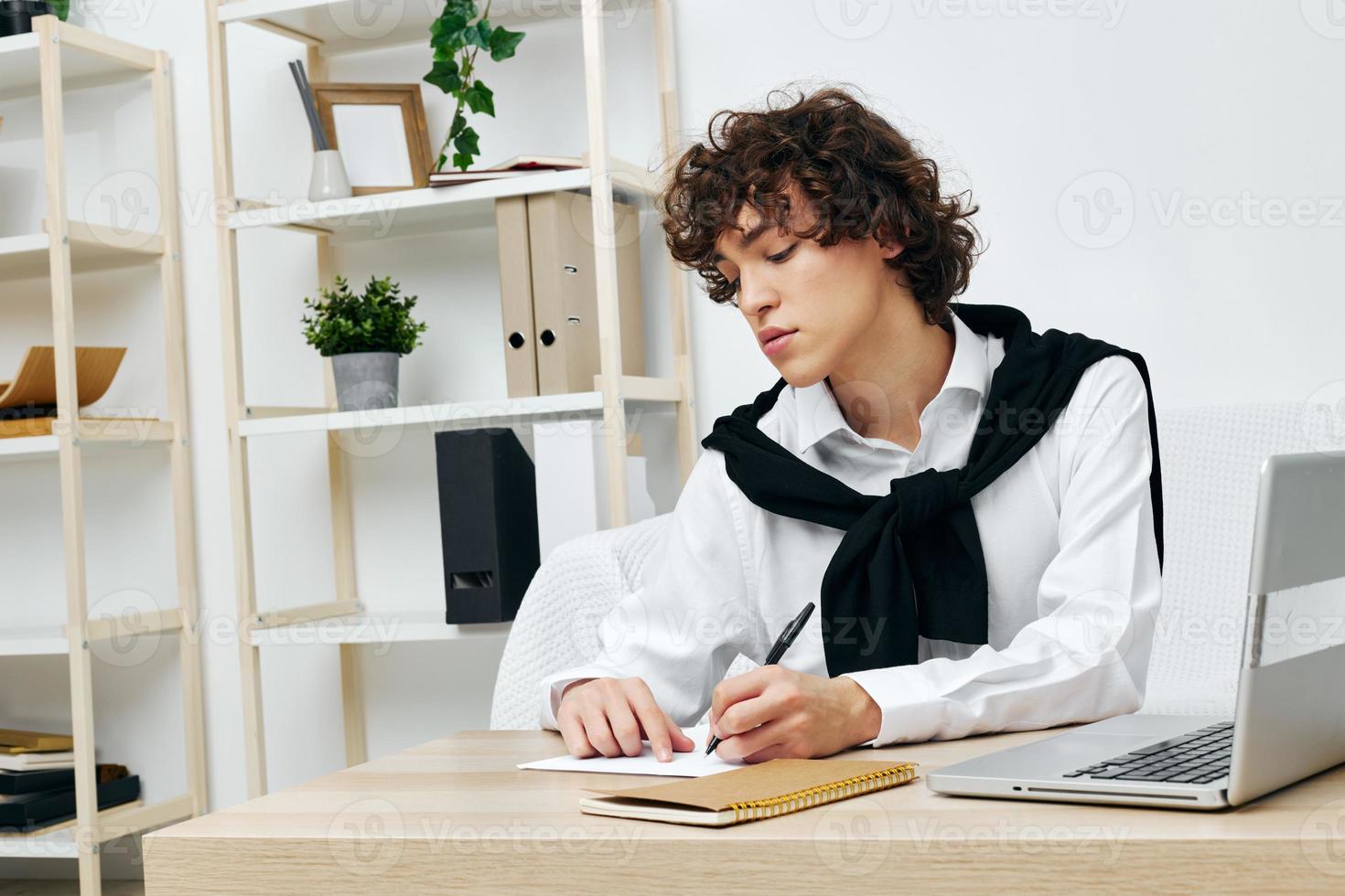 man online learning laptop interior home Lifestyle technology photo