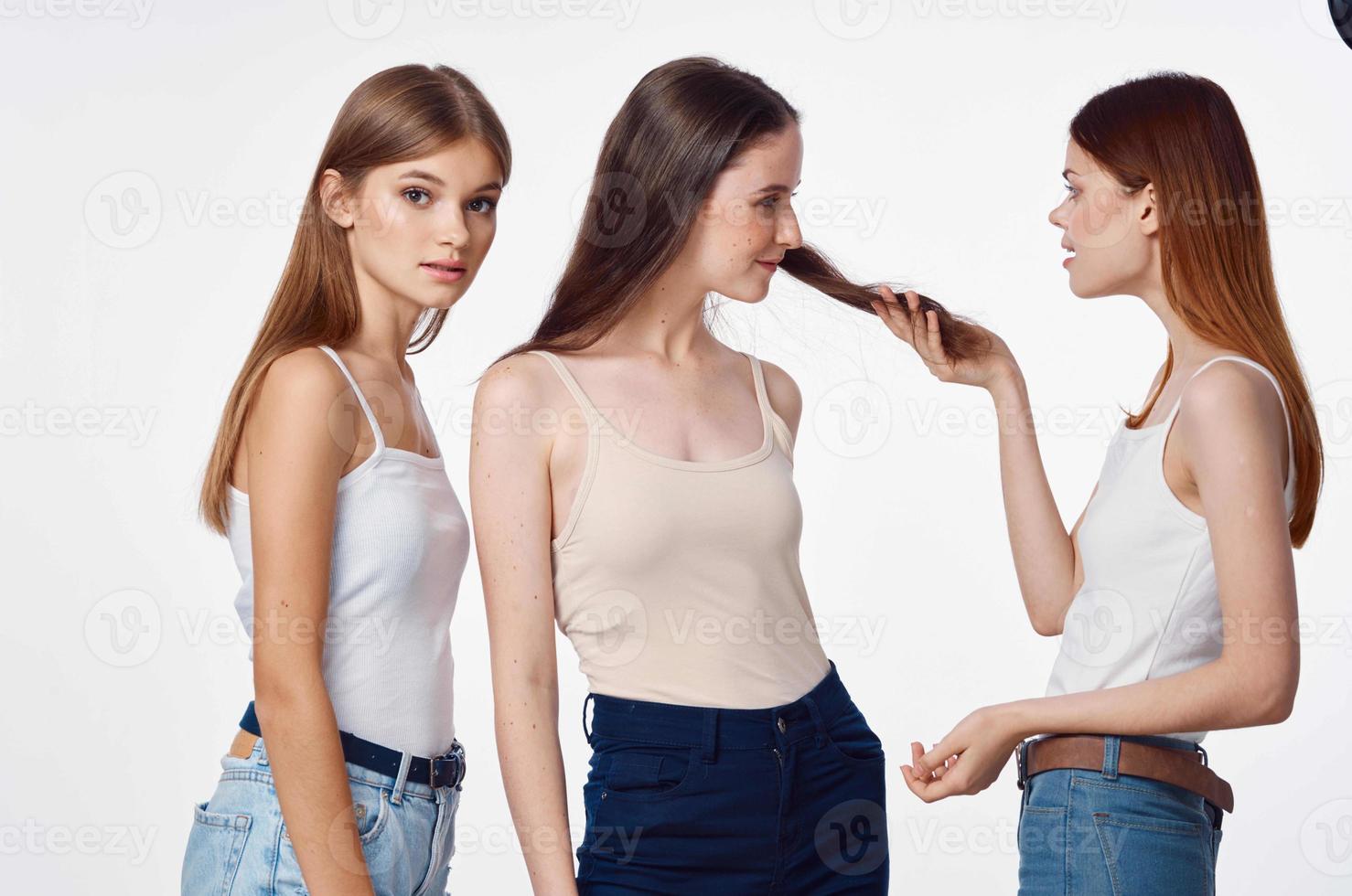 Young models on white background photo