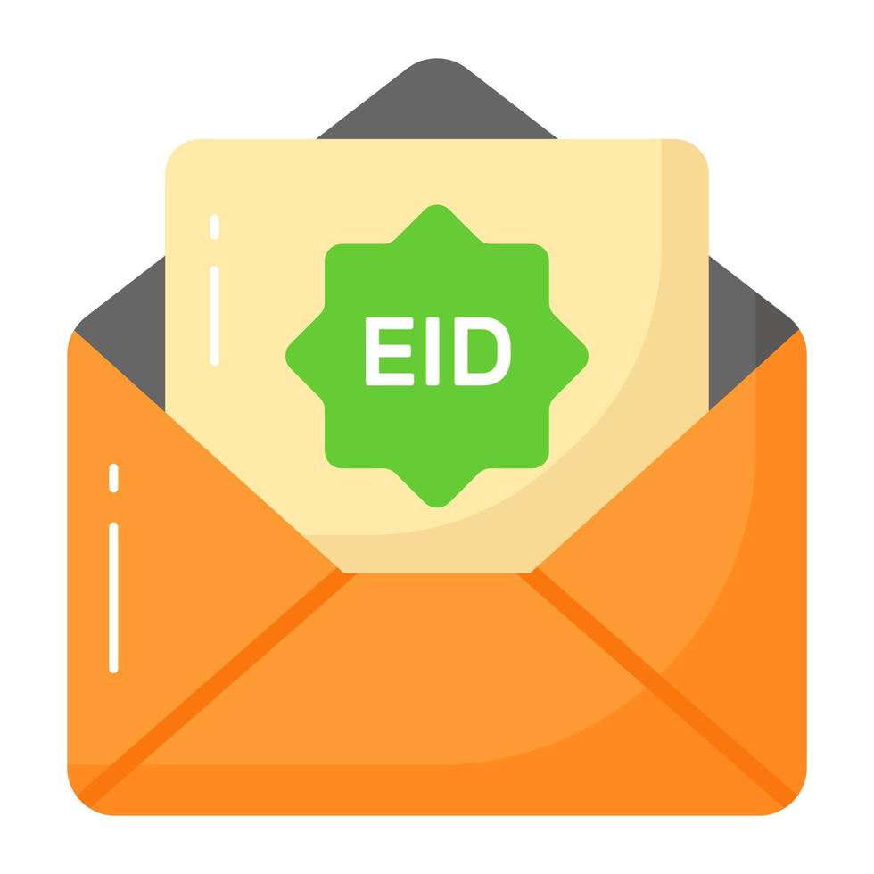 letra dentro sobre demostración concepto de eid saludos letra en moderno estilo vector