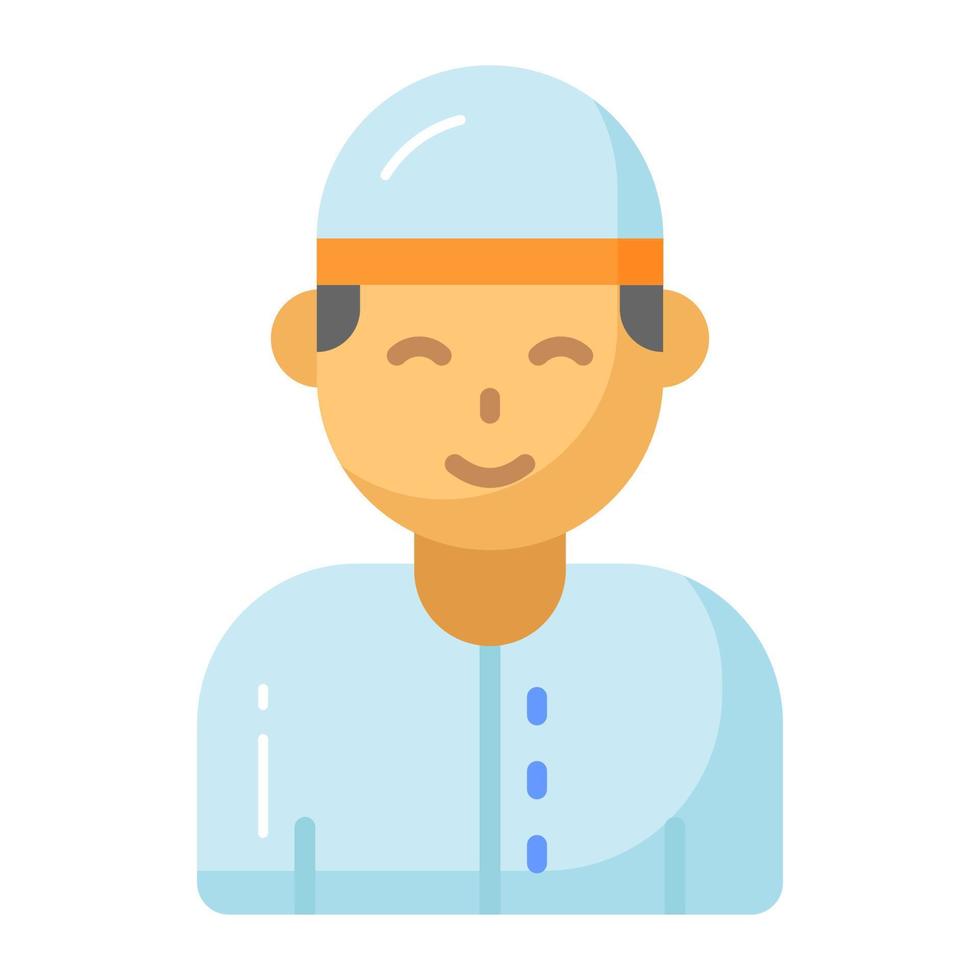 An amazing vector of muslim man avatar, easy to download