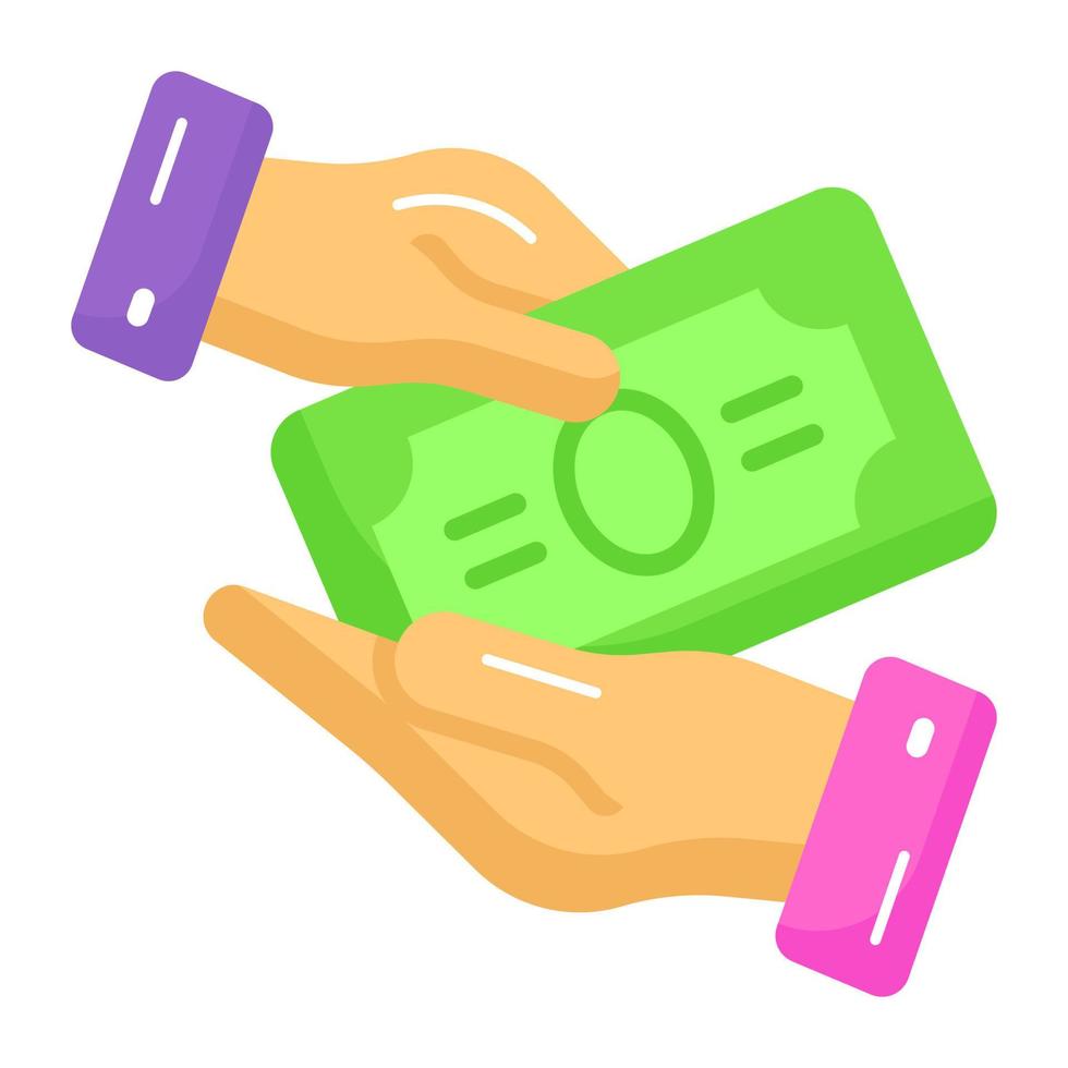 Giving money demonstrating zakat vector design, easy to use icon
