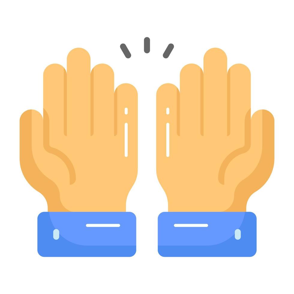 Praying hands vector design in trendy style, easy to use icon