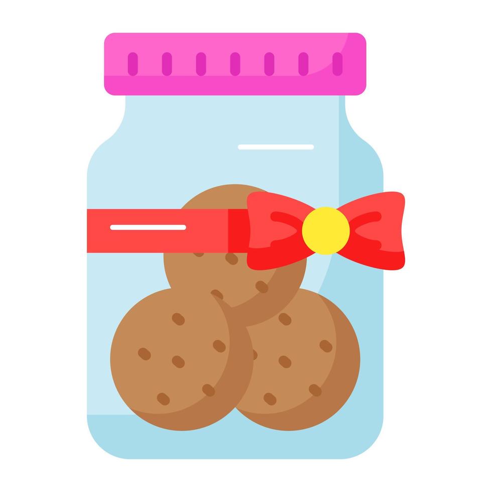 cuidadosamente hecho a mano icono de galletas tarro en moderno estilo, fácil a utilizar icono vector