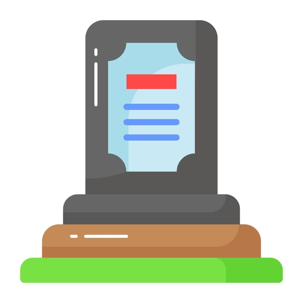 Creatively designed icon of grave, graveyard vector in editable style