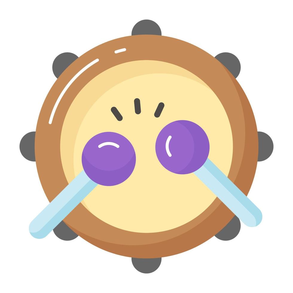 Percussion instrument, vector of drum in modern style