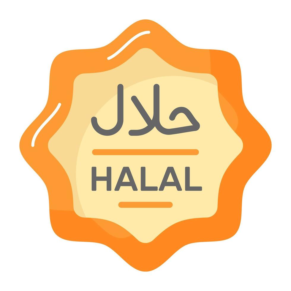 Halal food label vector design in modern and trendy style, easy to use icon