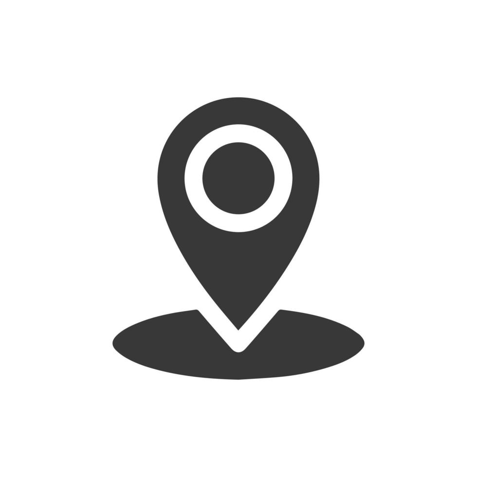Dropping pin point black glyph vector image