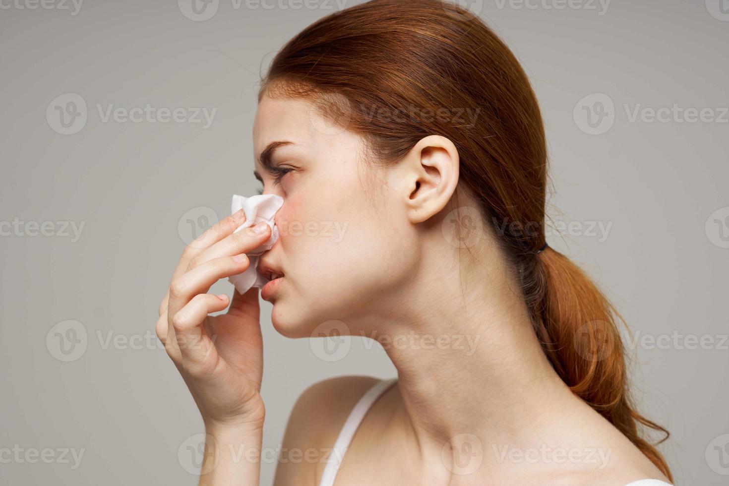 sick woman flu infection virus health problems close-up photo