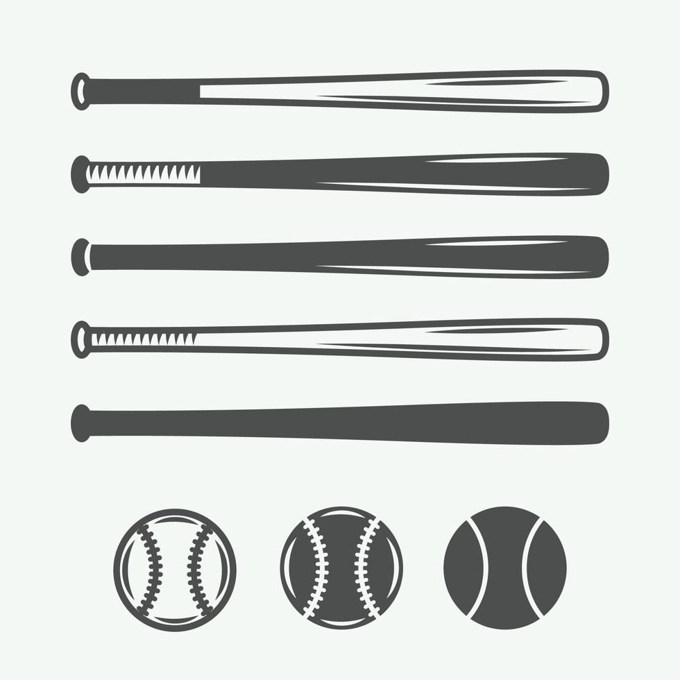 Vintage baseball logos, emblems, badges and design elements. Vector illustration