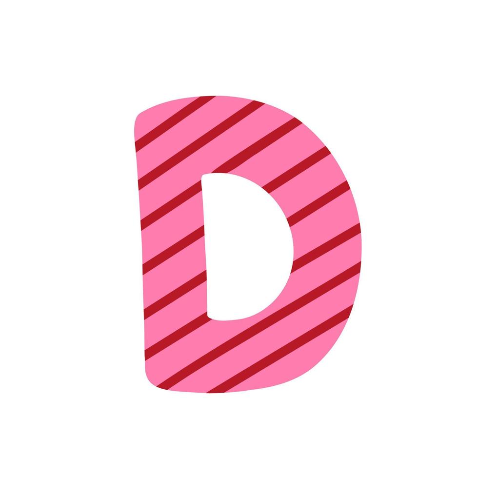 The letter D. Illustration for printing, backgrounds, covers and packaging. Image can be used for greeting cards, posters, stickers and textile. Isolated on white background. vector