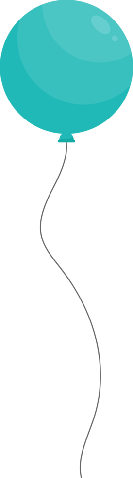 Colored party balloon tied with string png