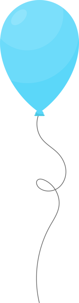 Colored party balloon tied with string png