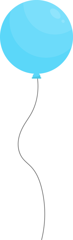 Colored party balloon tied with string png