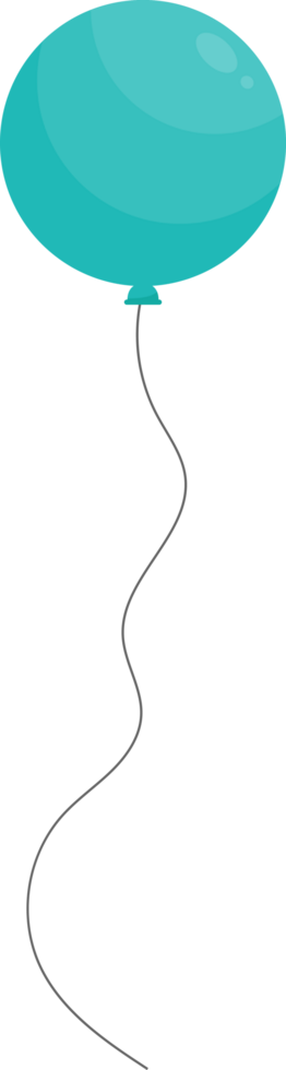 Colored party balloon tied with string png