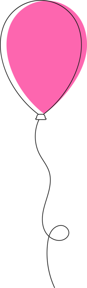 Colored party balloon tied with string png