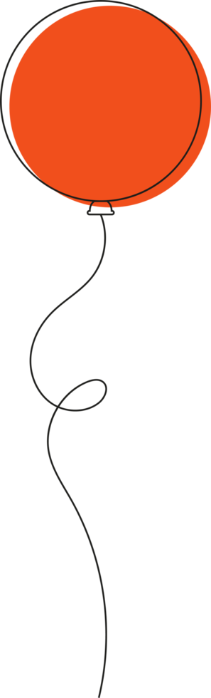 Colored party balloon tied with string png