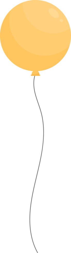 Colored party balloon tied with string png