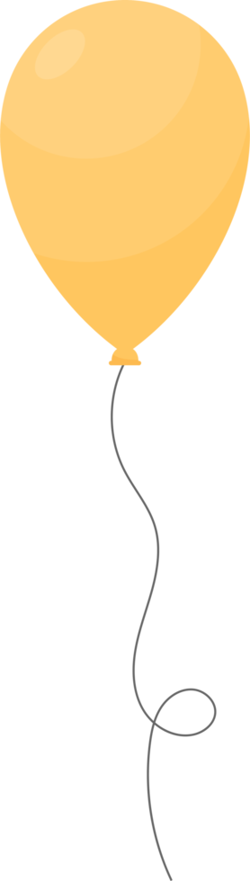 Colored party balloon tied with string png