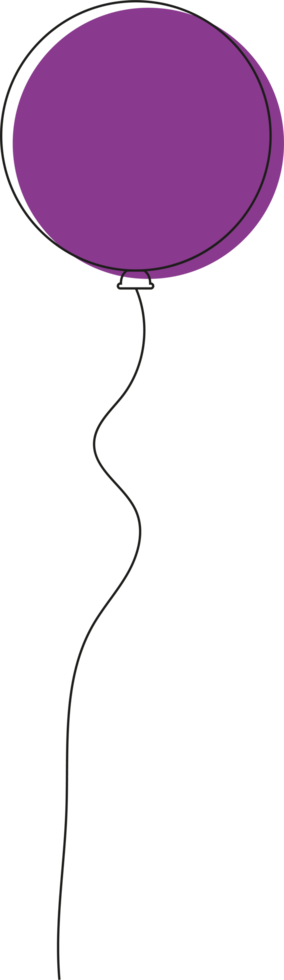 Colored party balloon tied with string png