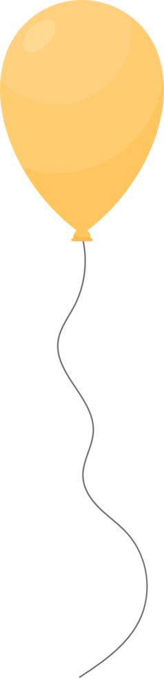 Colored party balloon tied with string png