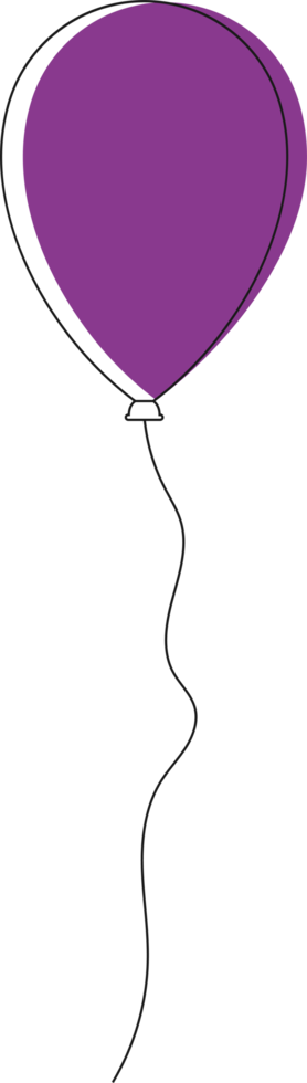 Colored party balloon tied with string png