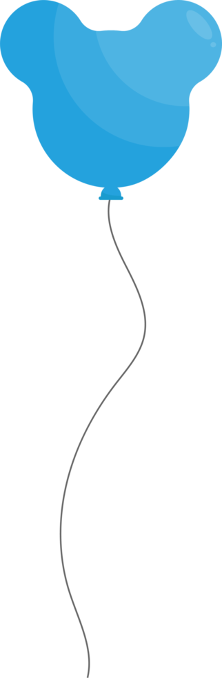 Colored party balloon tied with string png