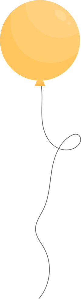 Colored party balloon tied with string png
