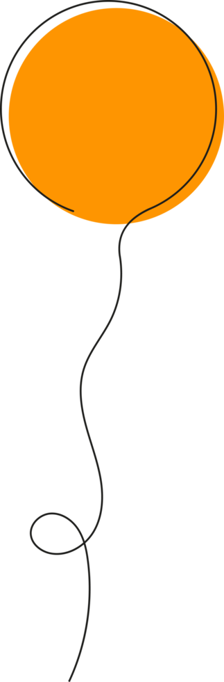 Colored party balloon tied with string png
