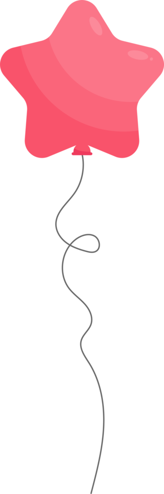 Colored party balloon tied with string png