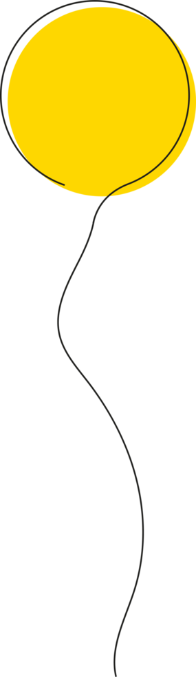 Colored party balloon tied with string png