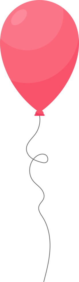 Colored party balloon tied with string png