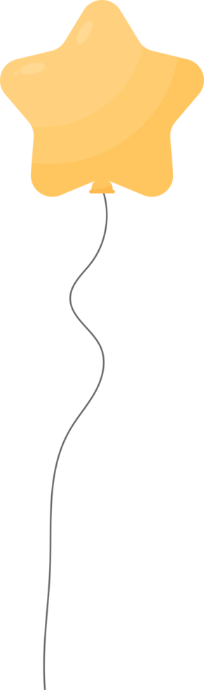Colored party balloon tied with string png