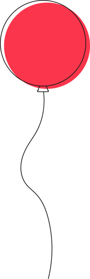 Colored party balloon tied with string png