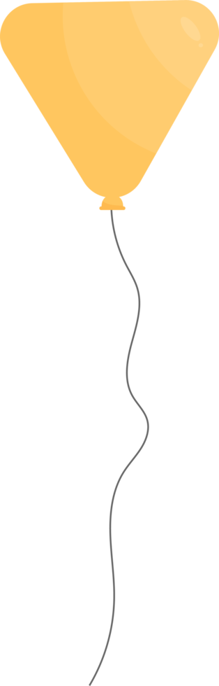 Colored party balloon tied with string png
